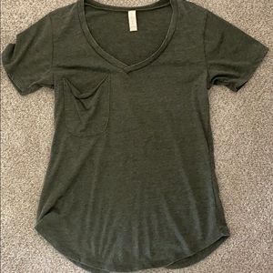 Green V-Neck T